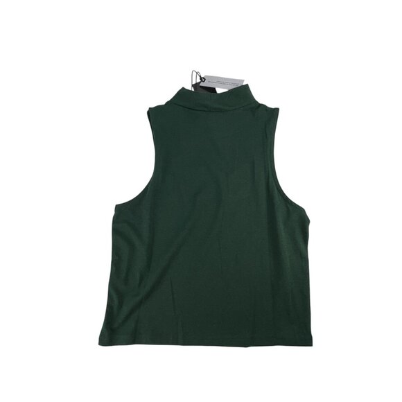 Silver Jeans Co. Dark Green Mock Neck Sleeveless Tank Top Size L NWT - Picture 2 of 7